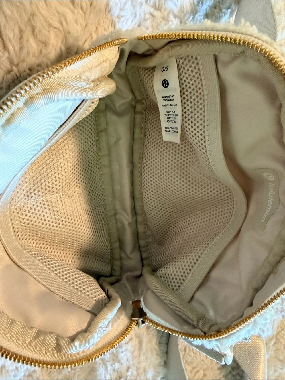 lululemon athletica Cream Sherpa Crossbody Bag